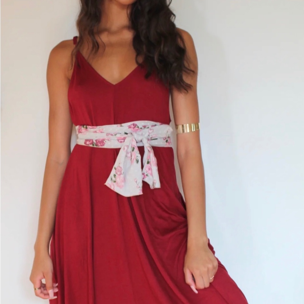 Christmas Red Yoga Knit Jumpsuit with Pockets